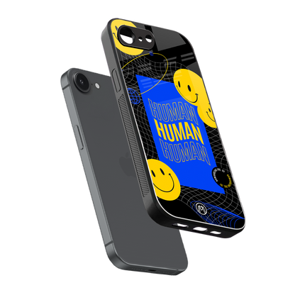 human being back phone cover | glass case for iphone 16e