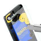 human being back phone cover | glass case for iphone 16e