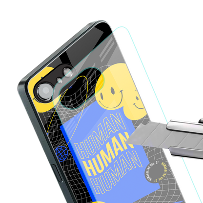 human being back phone cover | glass case for iphone 16e