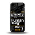 human being label back phone cover | glass case for iphone 13 mini