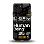 human being label back phone cover | glass case for iphone 13 mini