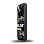 human being label back phone cover | glass case for iphone 13 mini