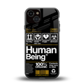 human being label back phone cover | glass case for iphone 13