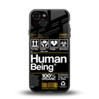 human being label back phone cover | glass case for iphone 13
