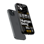 human being label back phone cover | glass case for iphone 13
