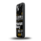 human being label back phone cover | glass case for iphone 13