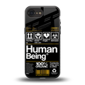 human being label back phone cover | glass case for iphone 16e