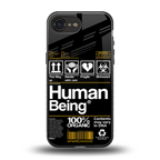 human being label back phone cover | glass case for iphone 16e
