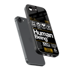 human being label back phone cover | glass case for iphone 16e