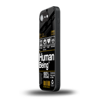 human being label back phone cover | glass case for iphone 16e