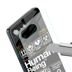 human being label back phone cover | glass case for iphone 16e