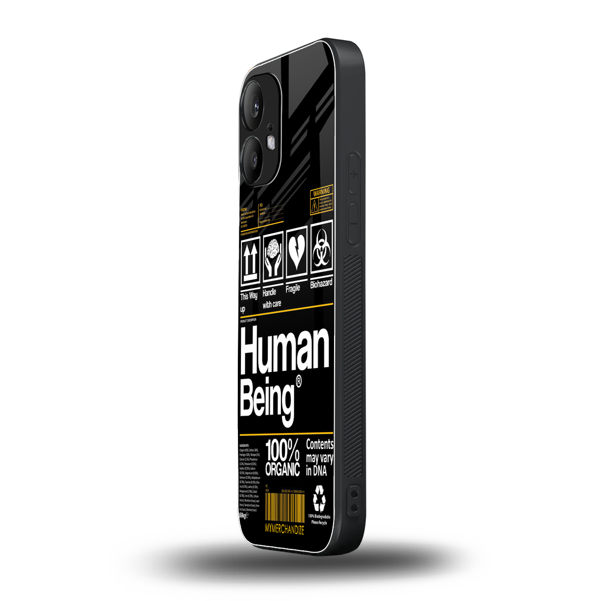 human being label back phone cover | glass case for nothing phone 2