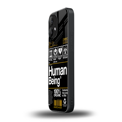human being label back phone cover | glass case for nothing phone 2