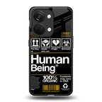 human being label back phone cover | glass case for oneplus nord 3
