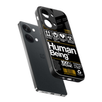 human being label back phone cover | glass case for oneplus nord 3