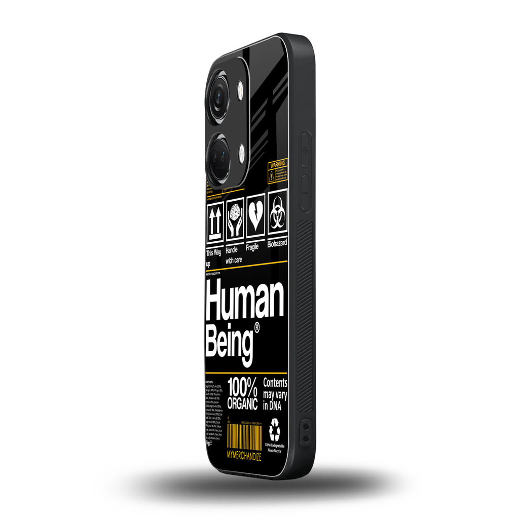 human being label back phone cover | glass case for oneplus nord 3