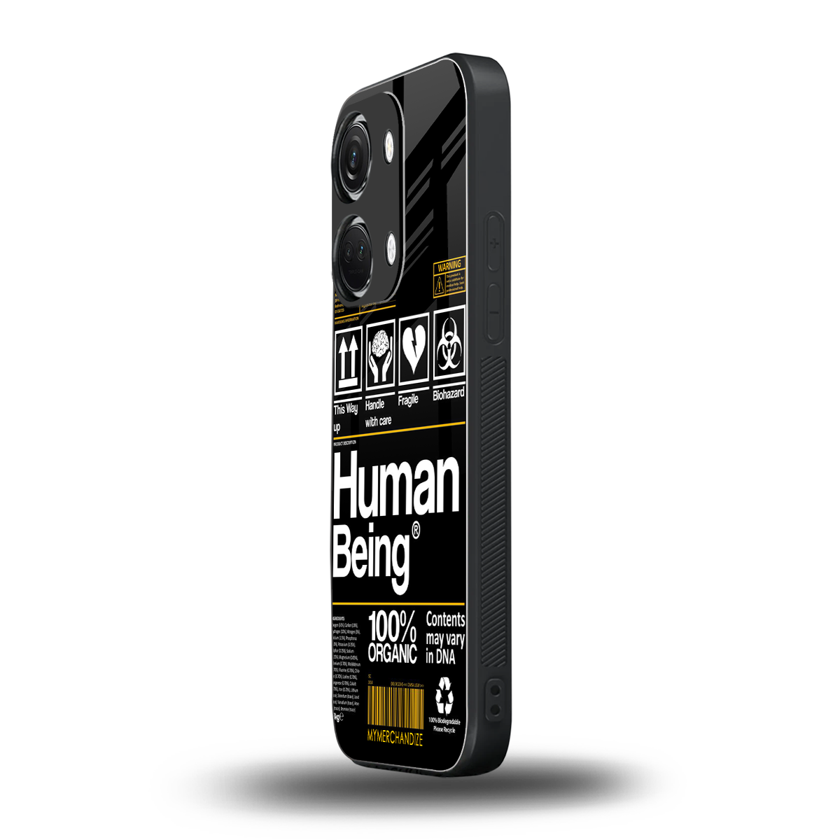 human being label back phone cover | glass case for oneplus nord 3