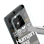 human being label back phone cover | glass case for oneplus nord 3