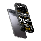 human being label back phone cover | glass case for oneplus nord 4