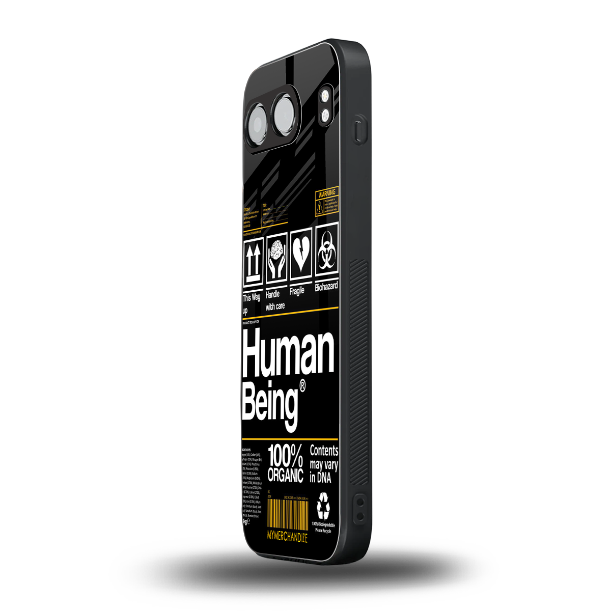 human being label back phone cover | glass case for oneplus nord 4