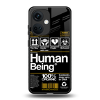 human being label back phone cover | glass case for oneplus nord ce 3