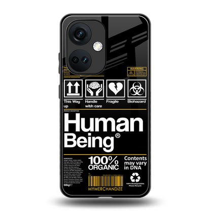 human being label back phone cover | glass case for oneplus nord ce 3