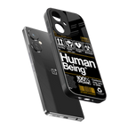 human being label back phone cover | glass case for oneplus nord ce 3