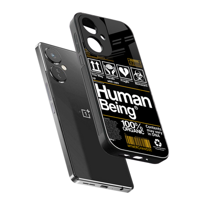 human being label back phone cover | glass case for oneplus nord ce 3