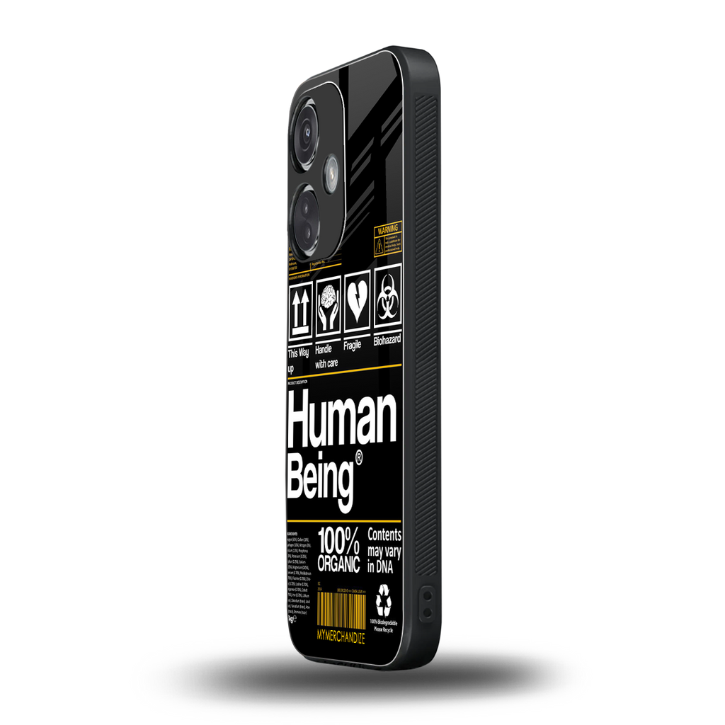 human being label back phone cover | glass case for oneplus nord ce 3