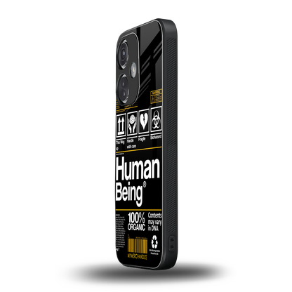 human being label back phone cover | glass case for oneplus nord ce 3