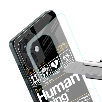 human being label back phone cover | glass case for oneplus nord ce 3