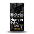 human being label back phone cover | glass case for oneplus nord ce 4 lite