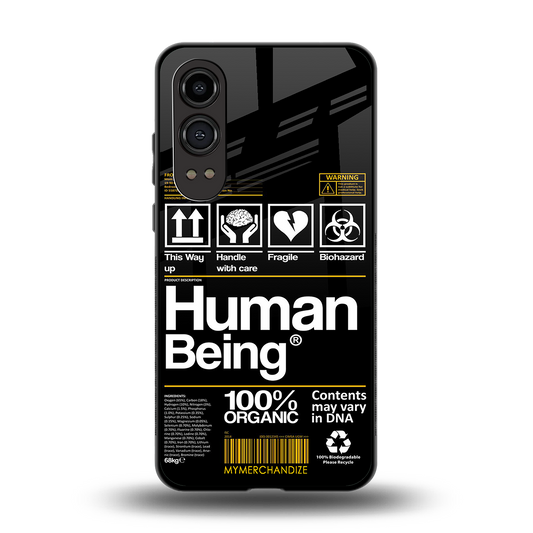 human being label back phone cover | glass case for oneplus nord ce 4 lite