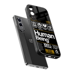 human being label back phone cover | glass case for oneplus nord ce 4 lite