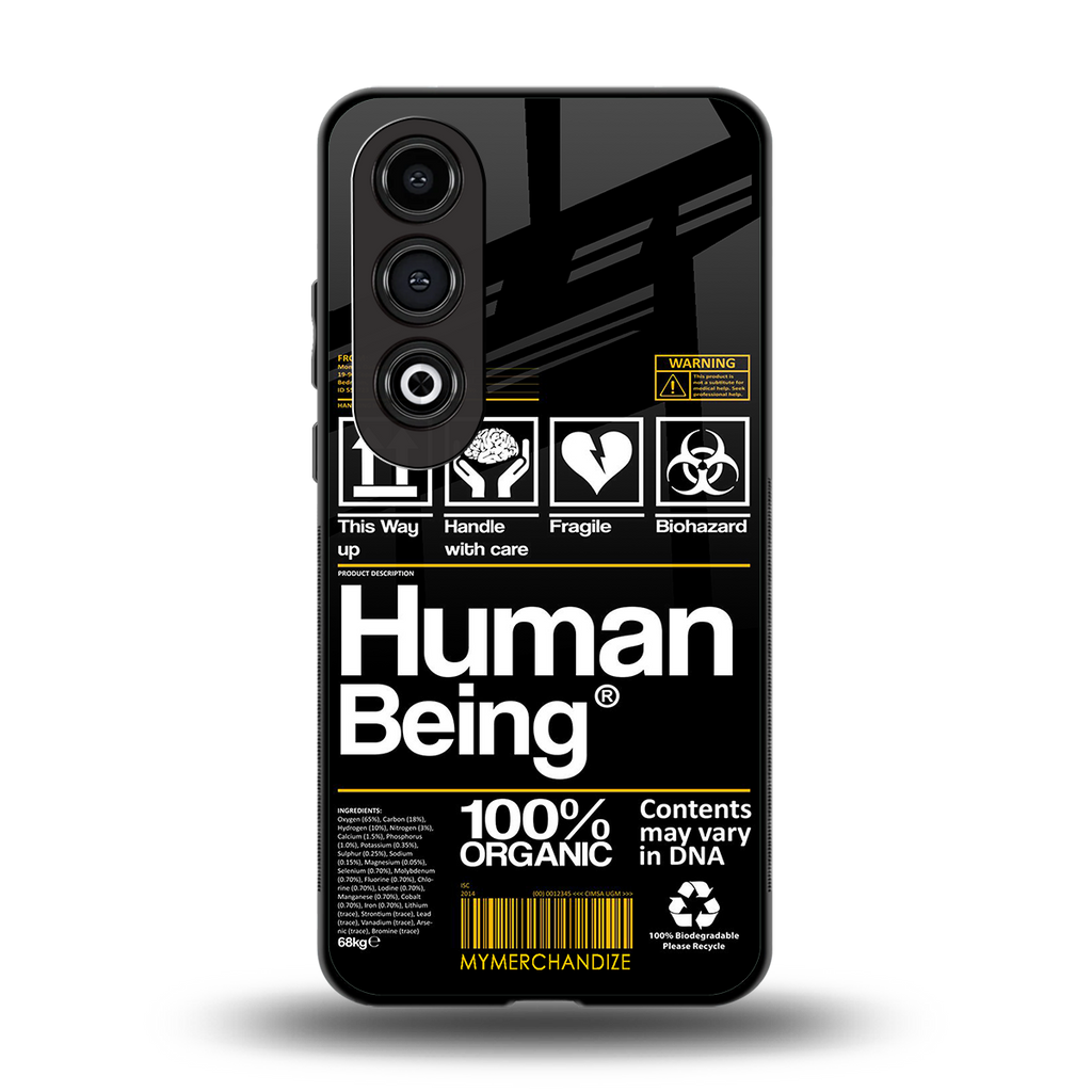 human being label back phone cover | glass case for oneplus nord ce 4