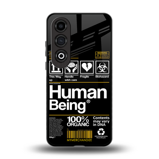 human being label back phone cover | glass case for oneplus nord ce 4