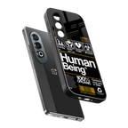 human being label back phone cover | glass case for oneplus nord ce 4