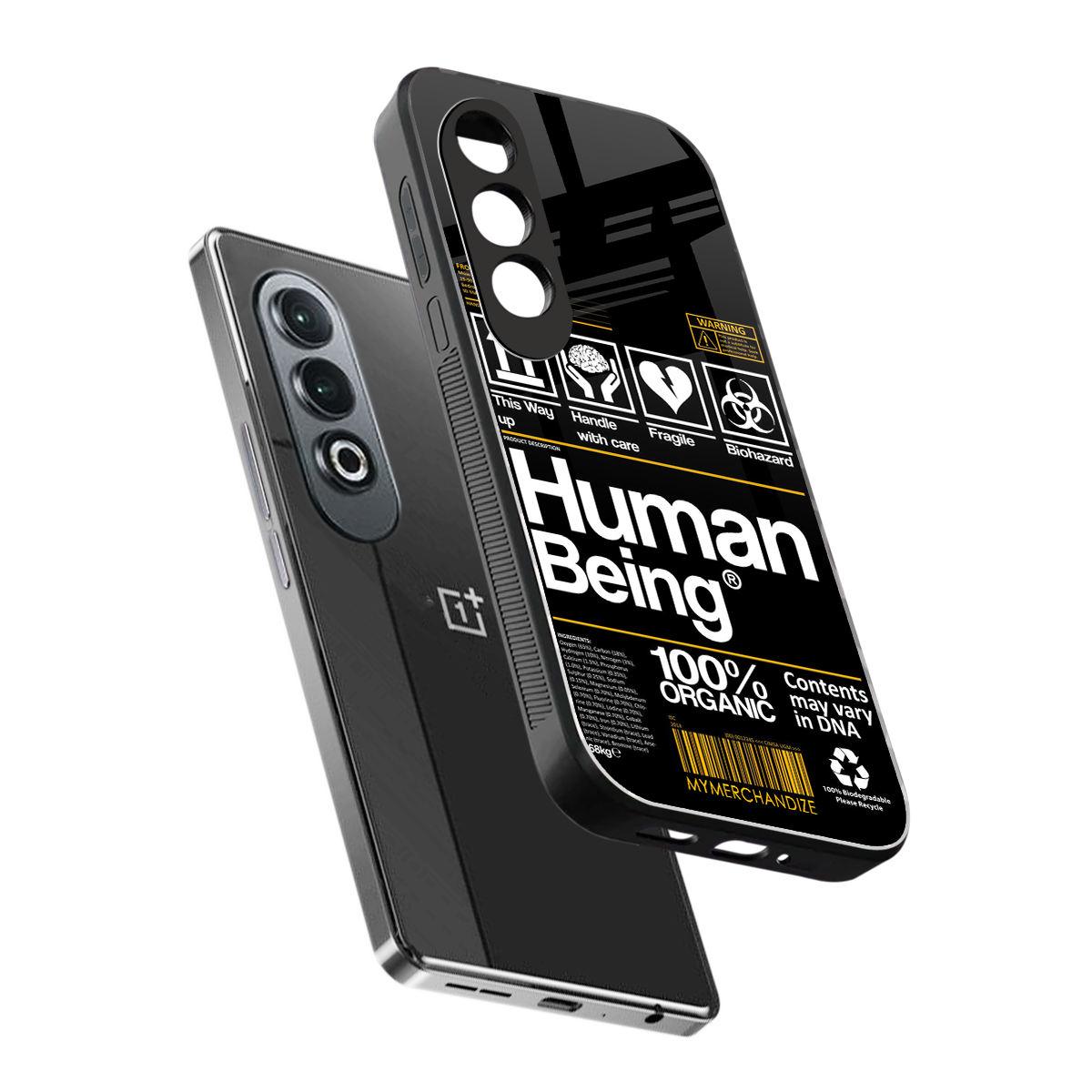 human being label back phone cover | glass case for oneplus nord ce 4