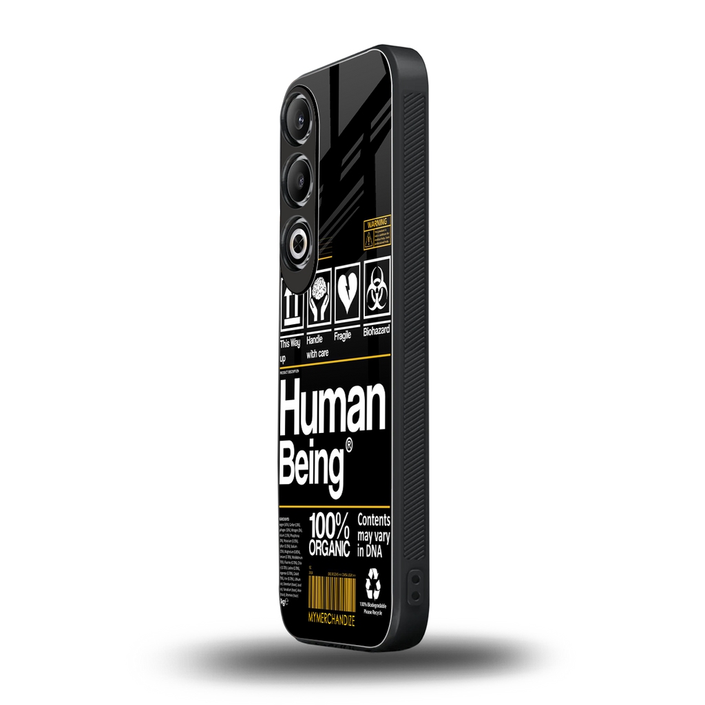 human being label back phone cover | glass case for oneplus nord ce 4