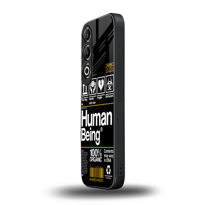 human being label back phone cover | glass case for oneplus nord ce 4