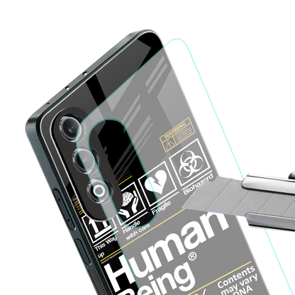 human being label back phone cover | glass case for oneplus nord ce 4