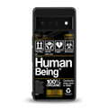 human being label back phone cover | glass case for google pixel 6 pro