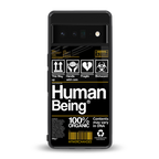 human being label back phone cover | glass case for google pixel 6 pro