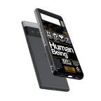 human being label back phone cover | glass case for google pixel 6 pro