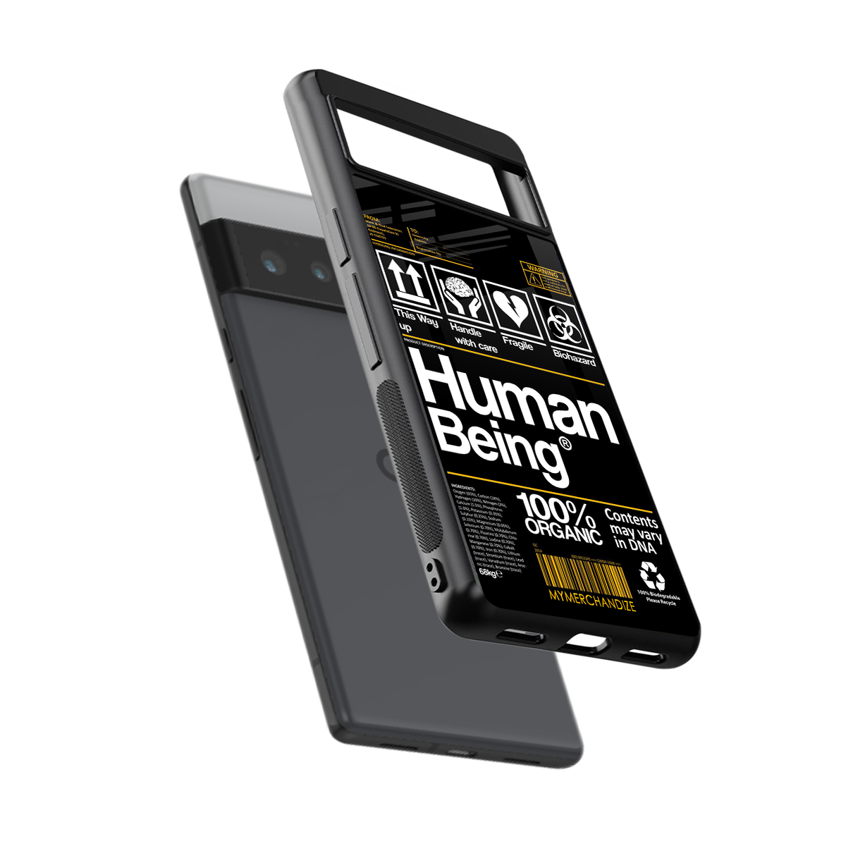 human being label back phone cover | glass case for google pixel 6 pro