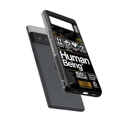 human being label back phone cover | glass case for google pixel 6 pro