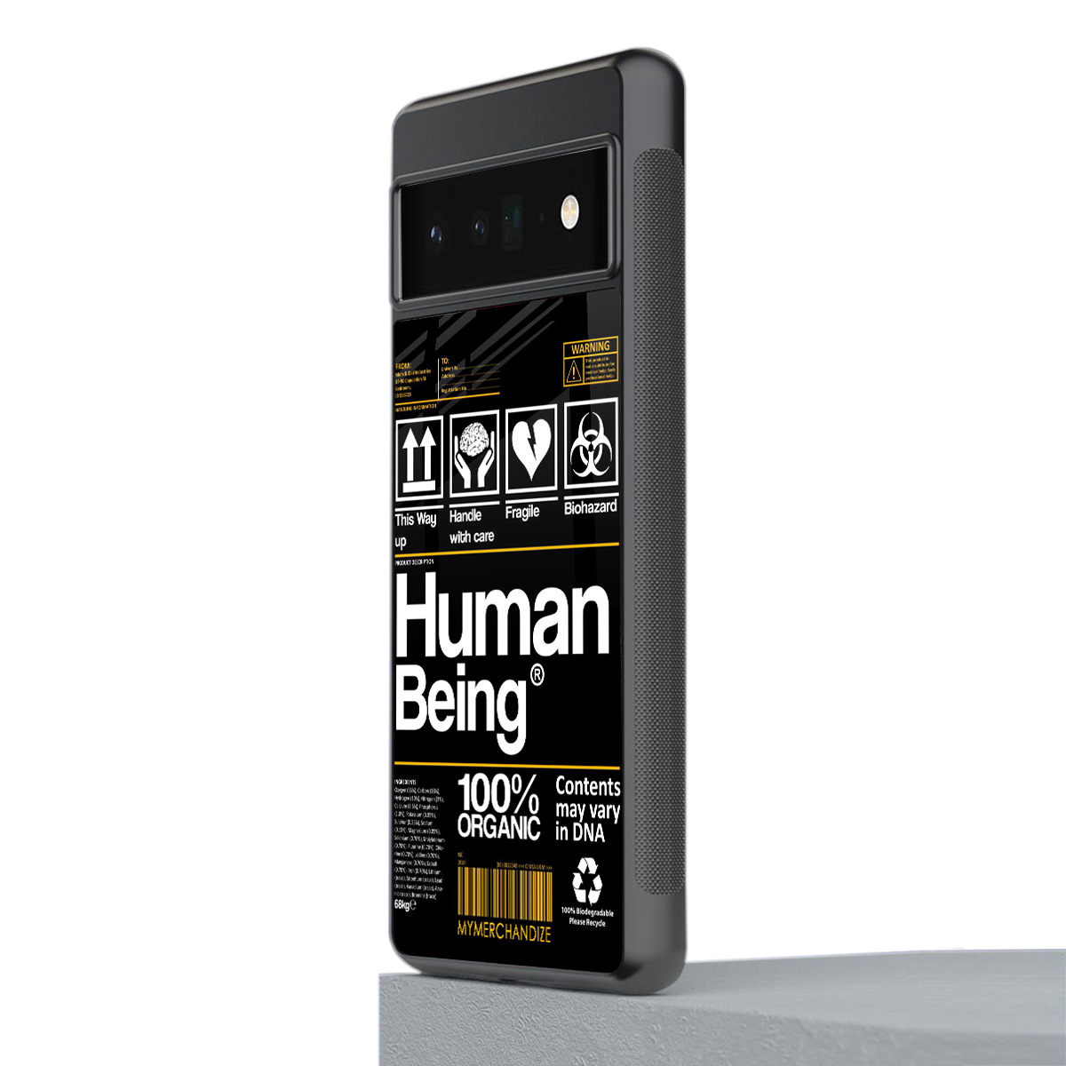 human being label back phone cover | glass case for google pixel 6 pro