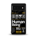 human being label back phone cover | glass case for google pixel 6