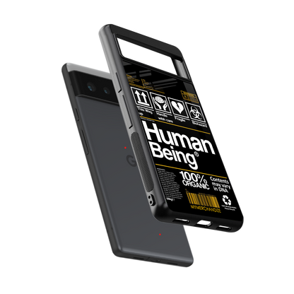 human being label back phone cover | glass case for Google Pixel 6A