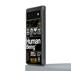human being label back phone cover | glass case for google pixel 6